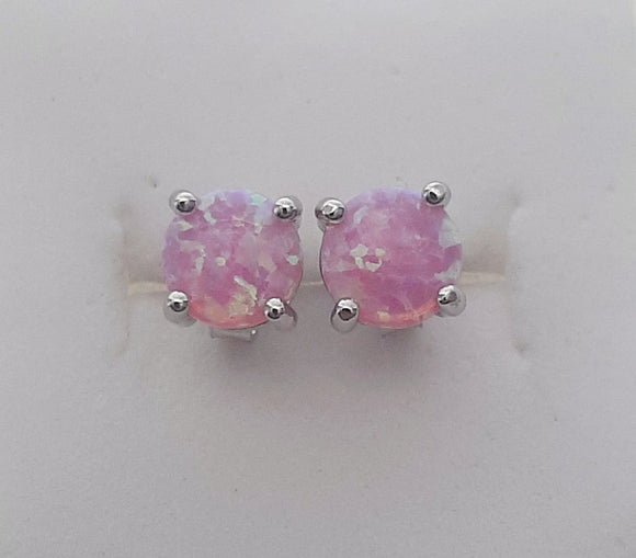 SS Pink Opal Earrings