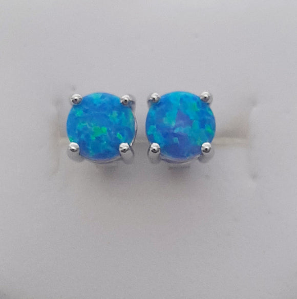 SS Blue Opal Earrings