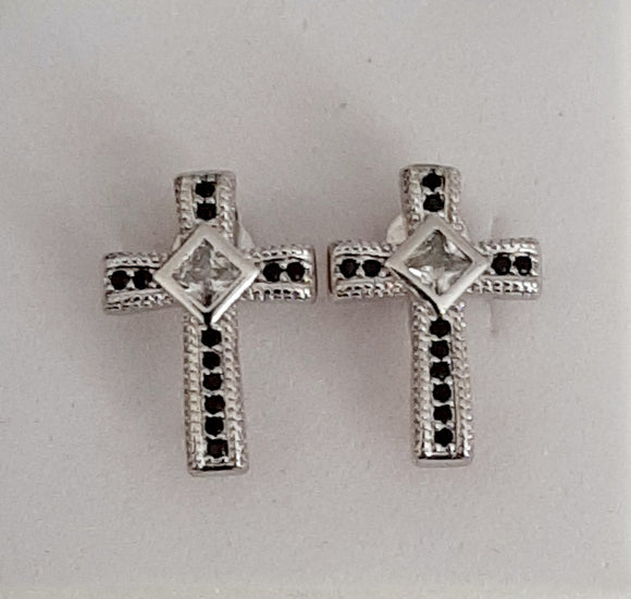SS Cross Earrings