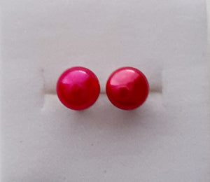 SS Red Pearl Earrings