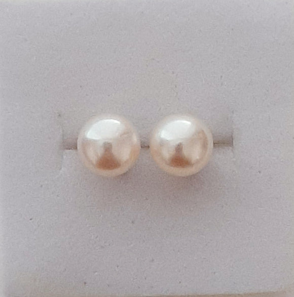 SS Peach Pearl Earrings