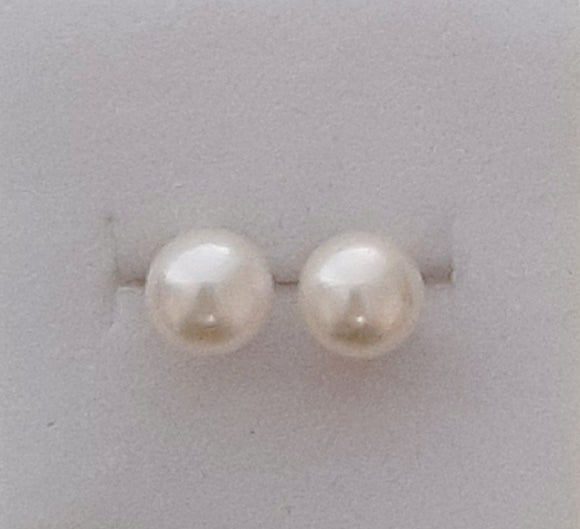 SS White Pearl Earrings