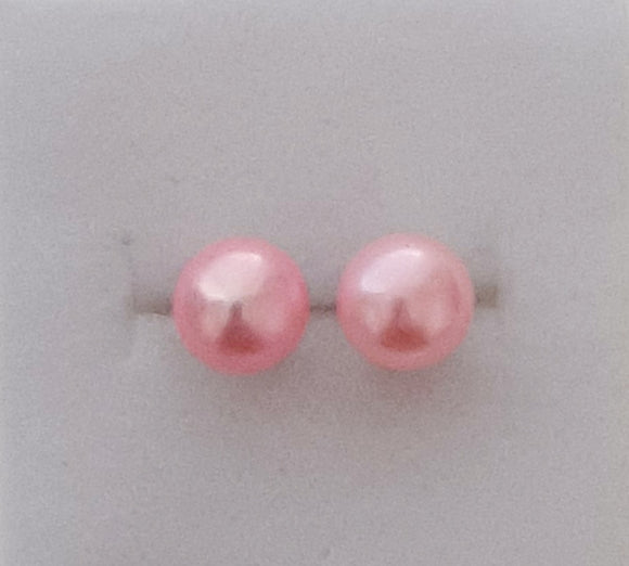 SS Pink Pearl Earrings