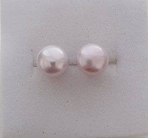 SS Light Pinkish Purple Pearl Earrings