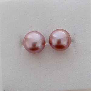 SS Dark Lavender Pearl Earrings